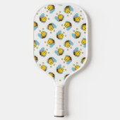 Schattig gelukkig hommel patroon wit pickleball paddle (Achterkant)