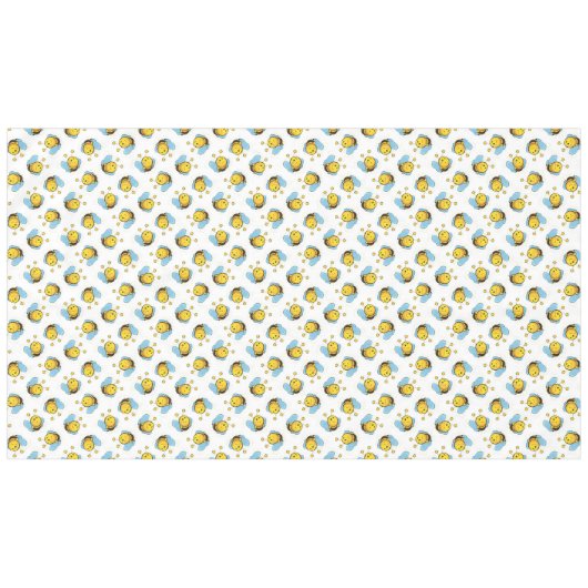 Schattig gelukkig hommel patroon wit tafelkleed (Voorkant (Horizontaal))