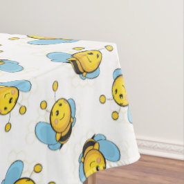 Schattig gelukkig hommel patroon wit tafelkleed