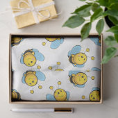 Schattig gelukkig hommel patroon wit tissuepapier (Geschenk)