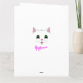 Schattig Gelukkig Kattengezicht Verjaardag op Wit Kaart (Achterkant)