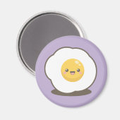 Schattig gelukkig kawaii gebakken ei magneet (Voorkant / Achterkant)