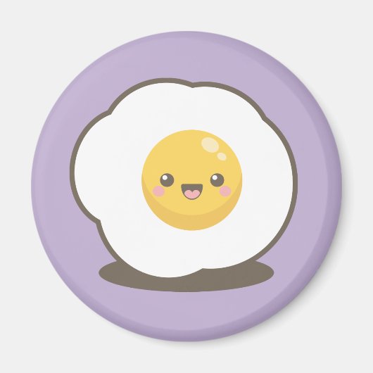 Schattig gelukkig kawaii gebakken ei magneet (Voorkant)