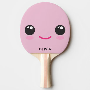 Schattig Gelukkig Kawaii Gezicht - Aangepaste Ping Tafeltennisbatje