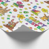 Schattig Gelukkig Pasen Cadeaupapier (Hoek)
