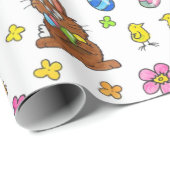 Schattig Gelukkig Pasen Cadeaupapier (Rol Hoek)