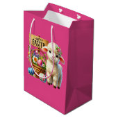 Schattig gelukkig Pasen lam Medium Cadeauzakje (Achterkant Gekanteld)