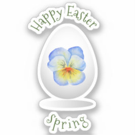 Schattig  Gelukkig Pasen Minimalistische bloemen c Sticker