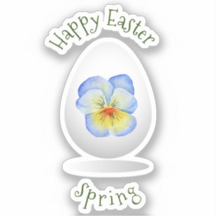 Schattig  Gelukkig Pasen Minimalistische bloemen c Sticker