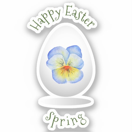 Schattig Gelukkig Pasen Minimalistische bloemen c Sticker (Voorkant)