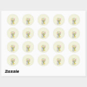 Schattig Gelukkig Pasen Pastel Ronde Sticker (Vel)