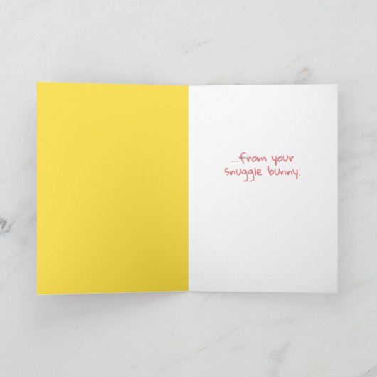 Schattig Gelukkig Pasen van je Knuffel Konijn Pupp Kaart (Binnen)