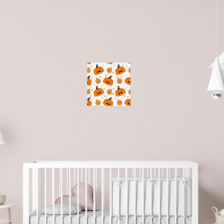 Schattig Gelukkig Pompoen & Herfstblad Patroon Poster