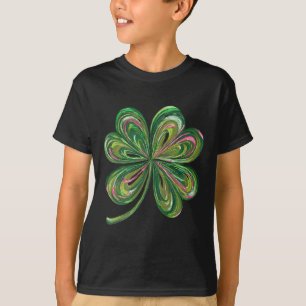 Schattig Gelukkig Retro Klaver Vierbladige Klaver T-shirt