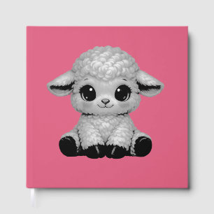 Schattig Gelukkig Schaap met Grote Ogen Kawaii Boe Gastenboek