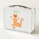 Schattig gelukkig sinaasappel dansen salamander (Achterkant)