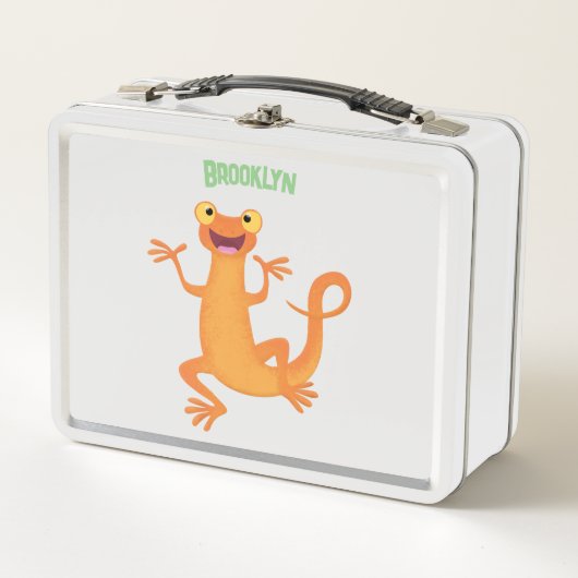 Schattig gelukkig sinaasappel dansen salamander (Voorkant)