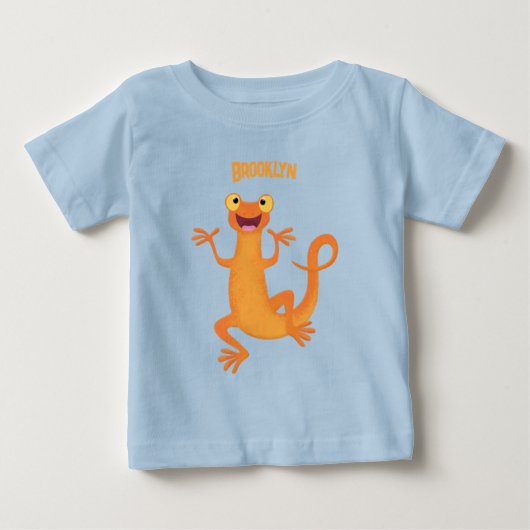 Schattig gelukkig sinaasappel dansen salamander (Voorkant)
