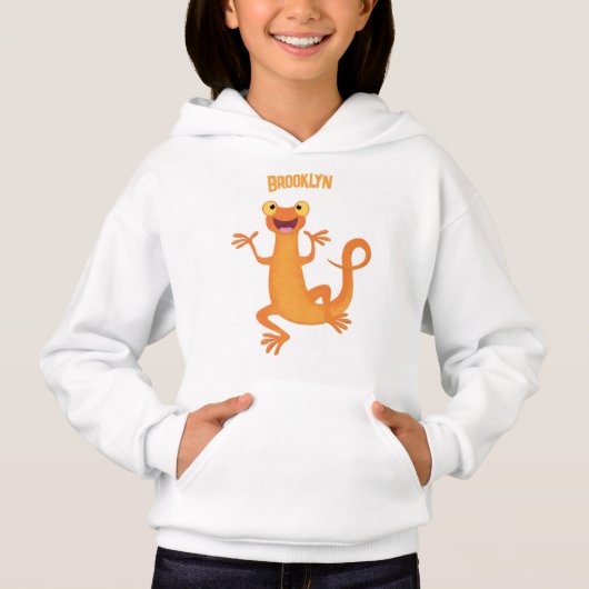 Schattig gelukkig sinaasappel dansen salamander (Voorkant)