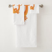 Schattig gelukkig sinaasappel dansen salamander bad handdoek (Insitu)