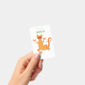 Schattig gelukkig sinaasappel dansen salamander badge (Handheld)