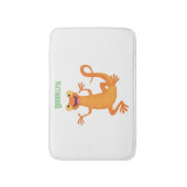 Schattig gelukkig sinaasappel dansen salamander badmat (Voorkant Verticaal)