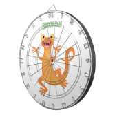 Schattig gelukkig sinaasappel dansen salamander dartbord (Voorkant Rechts)
