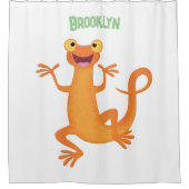 Schattig gelukkig sinaasappel dansen salamander douchegordijn (Voorkant)