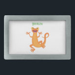 Schattig gelukkig sinaasappel dansen salamander gesp<br><div class="desc">Deze schattige gelukkige oranje salamander danst in de stijl van de cartoon illustratie. Voor kinderen en kinderen in hart en nieren.</div>