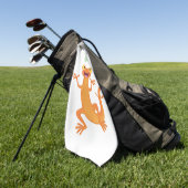 Schattig gelukkig sinaasappel dansen salamander golfhanddoek (Groen)