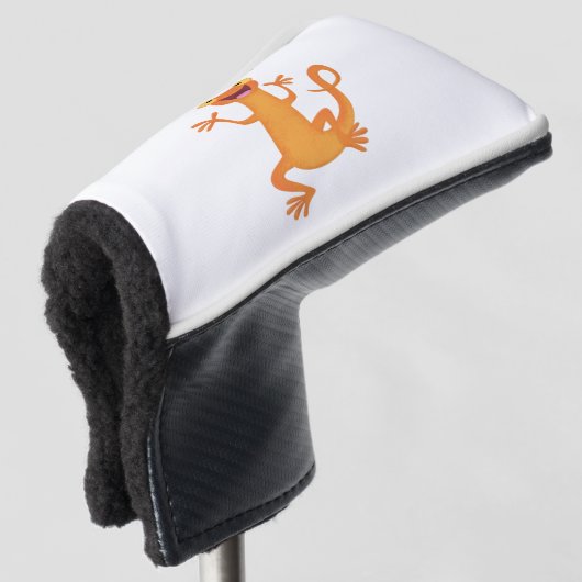 Schattig gelukkig sinaasappel dansen salamander golfheadcover (3/4 voorkant)
