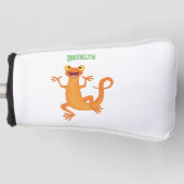 Schattig gelukkig sinaasappel dansen salamander golfheadcover (Voorkant)