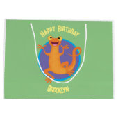Schattig gelukkig sinaasappel dansen salamander groot cadeauzakje (Achterkant)