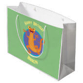 Schattig gelukkig sinaasappel dansen salamander groot cadeauzakje (Achterkant Gekanteld)