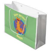 Schattig gelukkig sinaasappel dansen salamander groot cadeauzakje (Voorkant Gekanteld)