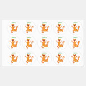 Schattig gelukkig sinaasappel dansen salamander labels (Vel)