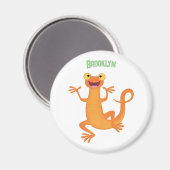 Schattig gelukkig sinaasappel dansen salamander magneet (Voorkant / Achterkant)