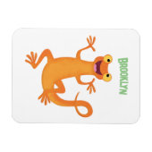Schattig gelukkig sinaasappel dansen salamander magneet (Horizontaal)