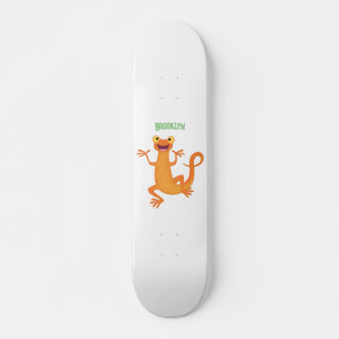 Schattig gelukkig sinaasappel dansen salamander persoonlijk skateboard