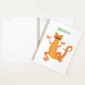 Schattig gelukkig sinaasappel dansen salamander planner (Display)