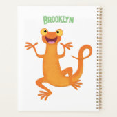 Schattig gelukkig sinaasappel dansen salamander planner (Achterkant)