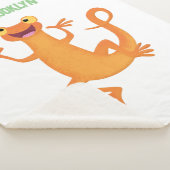 Schattig gelukkig sinaasappel dansen salamander sherpa deken (3/4)
