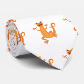 Schattig gelukkig sinaasappel dansen salamander stropdas (Opgerold)
