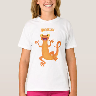 Schattig gelukkig sinaasappel dansen salamander t-shirt