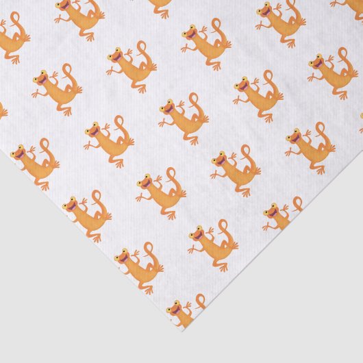 Schattig gelukkig sinaasappel dansen salamander tissuepapier (Detail)