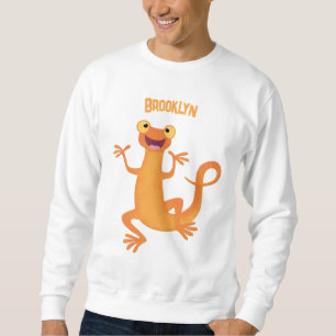 Schattig gelukkig sinaasappel dansen salamander trui