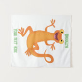 Schattig gelukkig sinaasappel dansen salamander wandkleed (Voorkant (horizontaal))