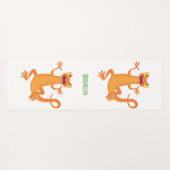 Schattig gelukkig sinaasappel dansen salamander yogamat (Achterkant (horizontaal))