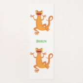 Schattig gelukkig sinaasappel dansen salamander yogamat (Achterkant)