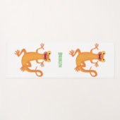 Schattig gelukkig sinaasappel dansen salamander yogamat (Voorkant (horizontaal))